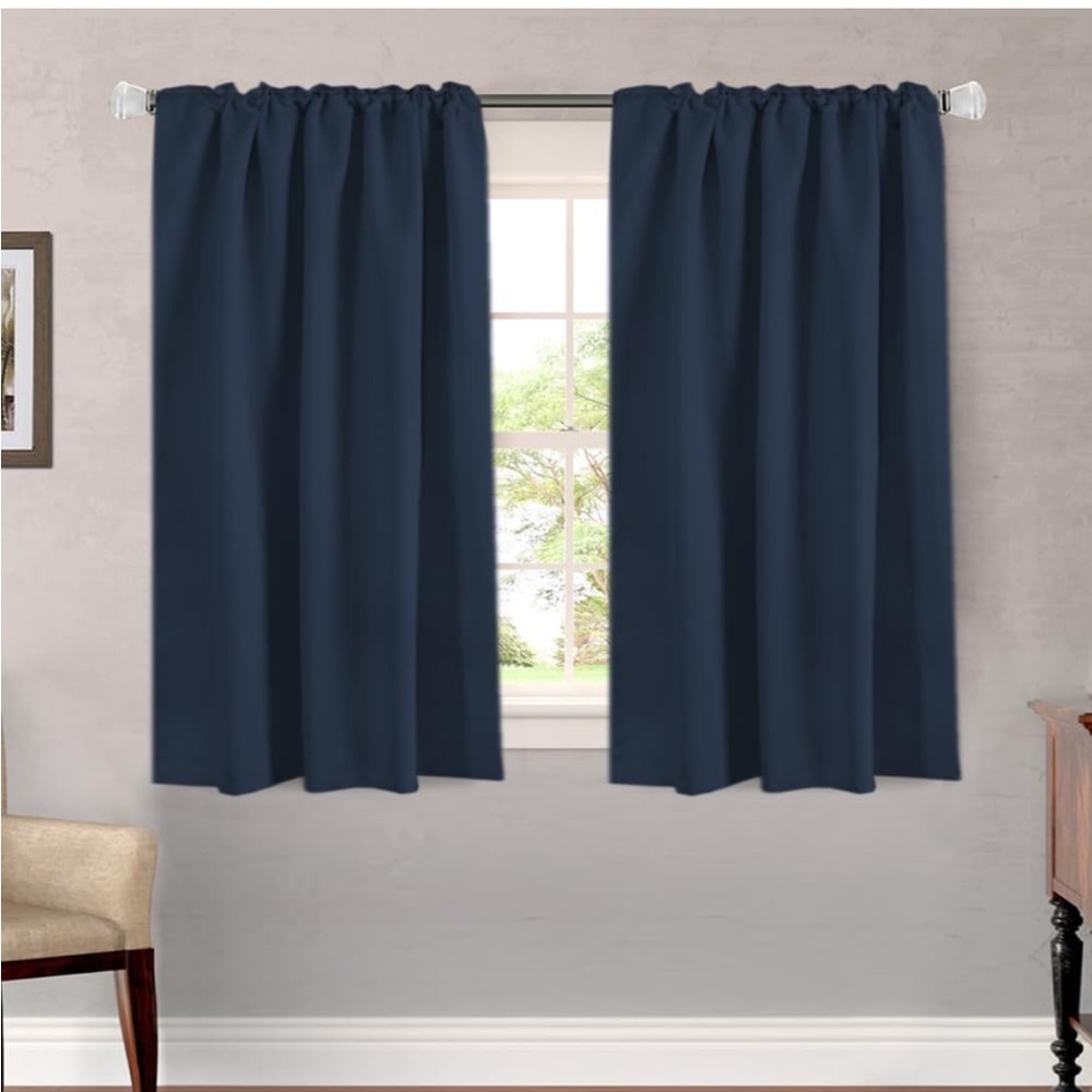 Single panel Navy Blue blackout Curtain